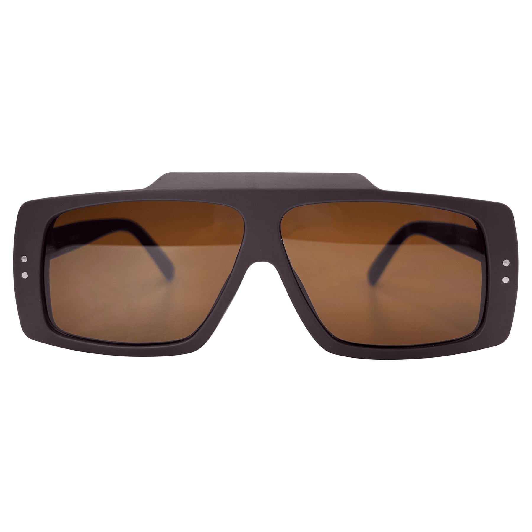 vintage sunglasses with a matte chocolate finish frame and brown lens