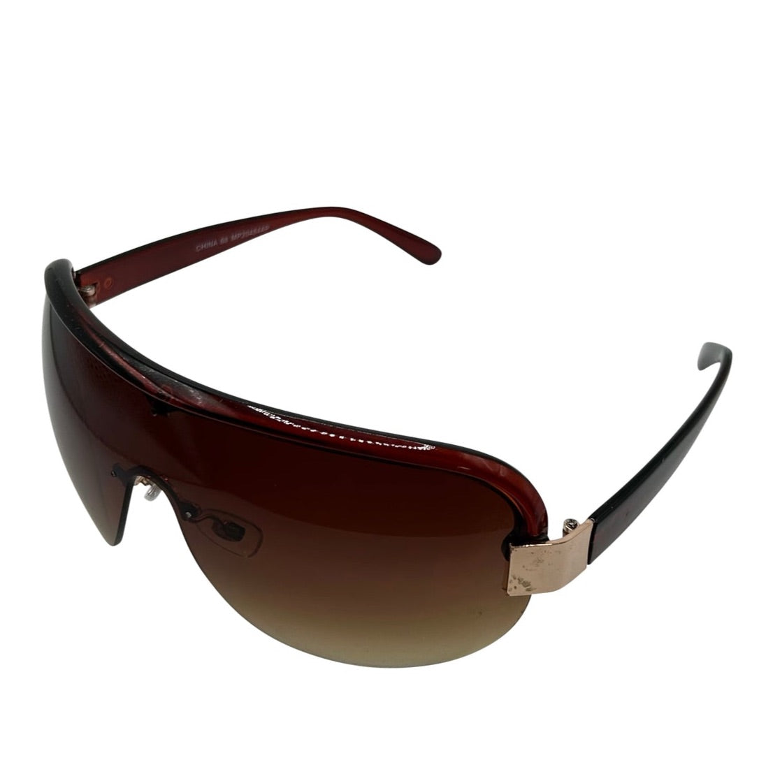 TELEPHONE Ski Shield SunglassesJelly Brown/Amber-Giant Vintage Eyewear