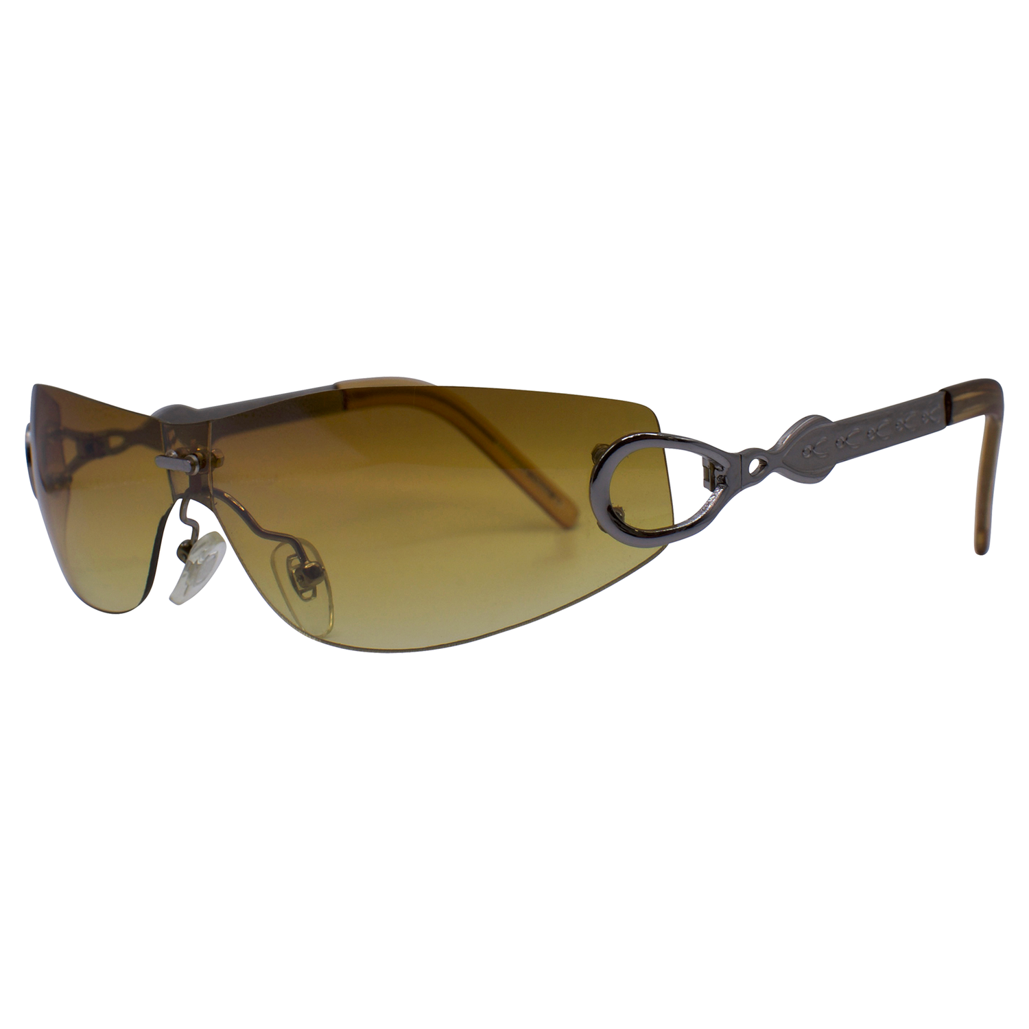 VICIOUS Rimless SunglassesGunmetal/Amber-Giant Vintage Eyewear