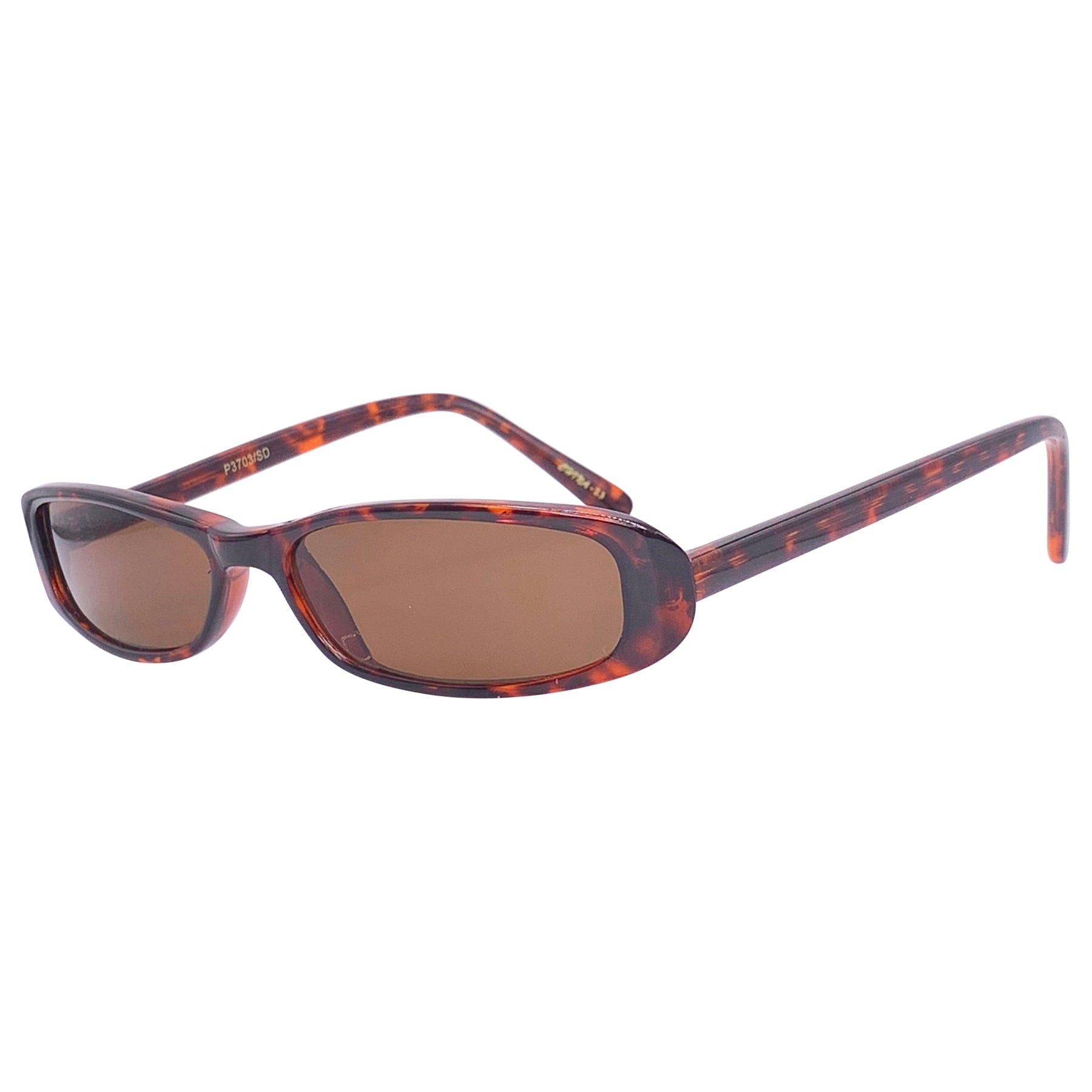 tortoise colored sunglasses with a brown lens and 90s style frame