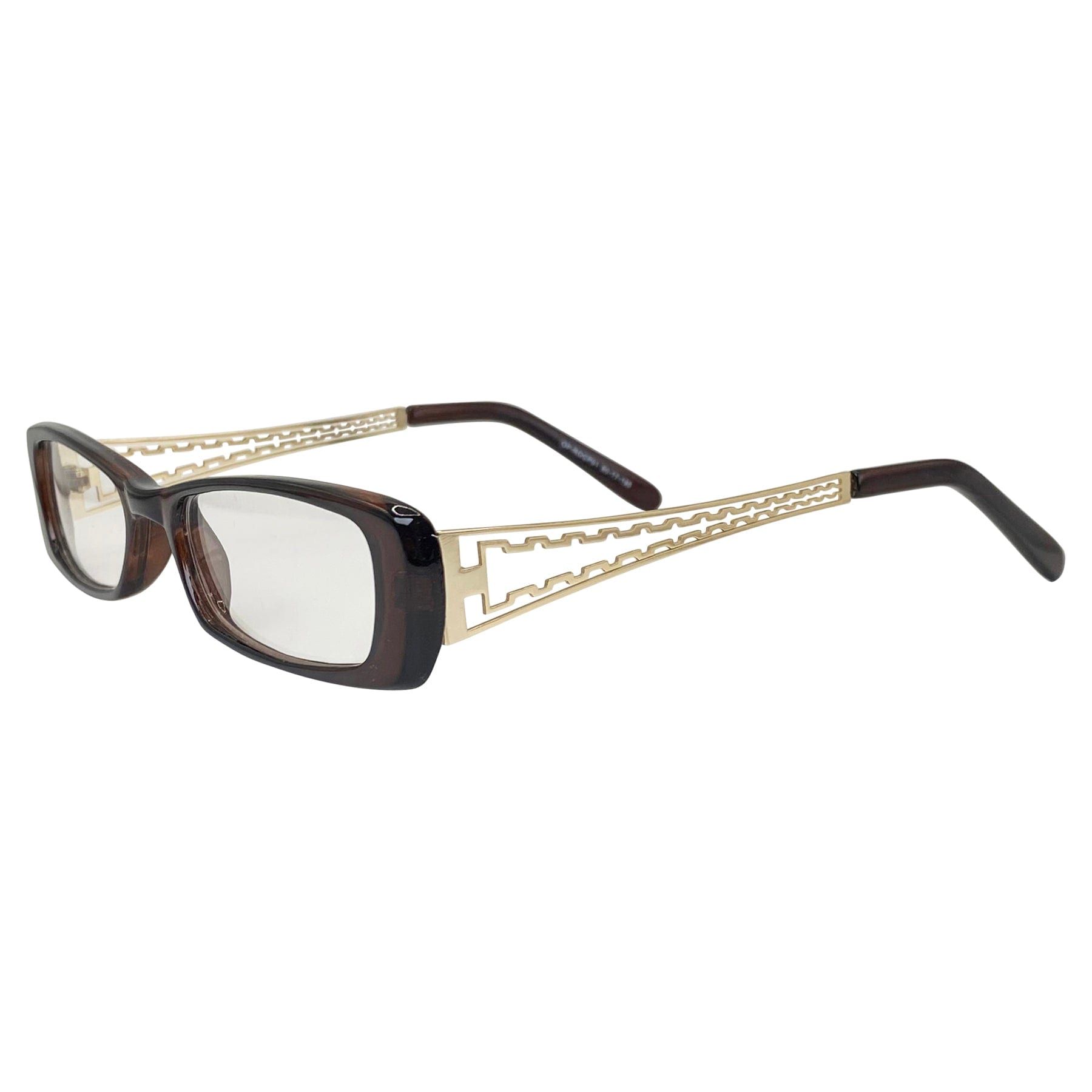 90s style retro glasses with a small rectangular shape 