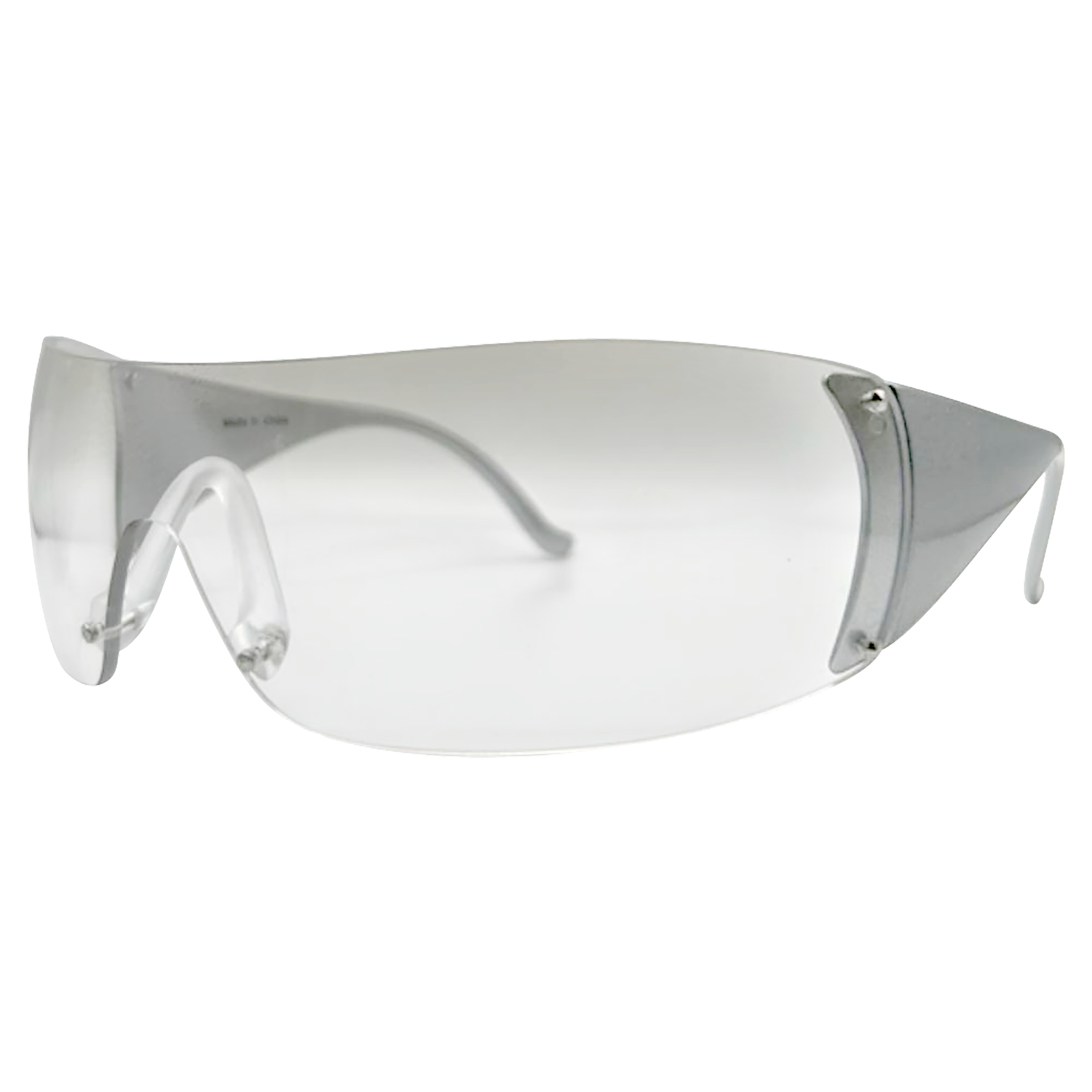 ZIPPER Shield Sunglasses *As Seen On: Blue Ivy Carter & Paris Hilton*Silver/Flash-Giant Vintage Eyewear