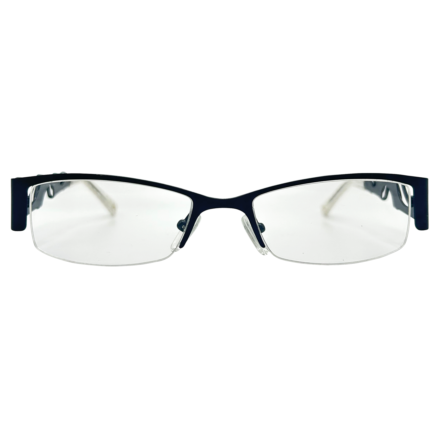 THE DON Clear Square Y2K Semi-Rimless Glasses | Premium-Giant Vintage Eyewear