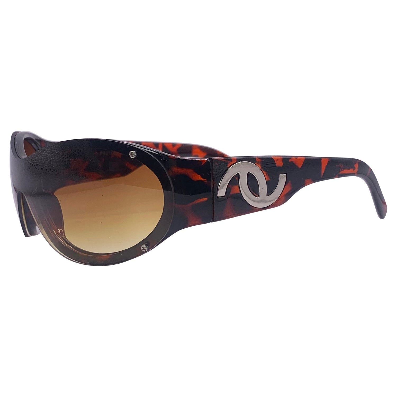 DELUSIONAL Round Y2K SunglassesTortoise/Amber-Giant Vintage Eyewear