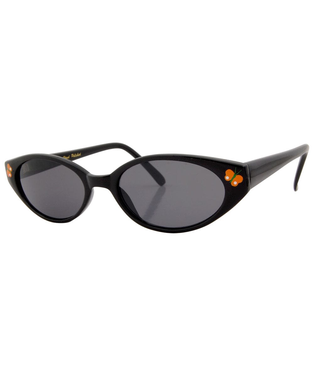 ADORBULOUS Black/Orange Cat-Eye Sunglasses