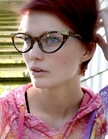 Shop CLEMENTINE tortoise clear cat eye glasses for women Giant