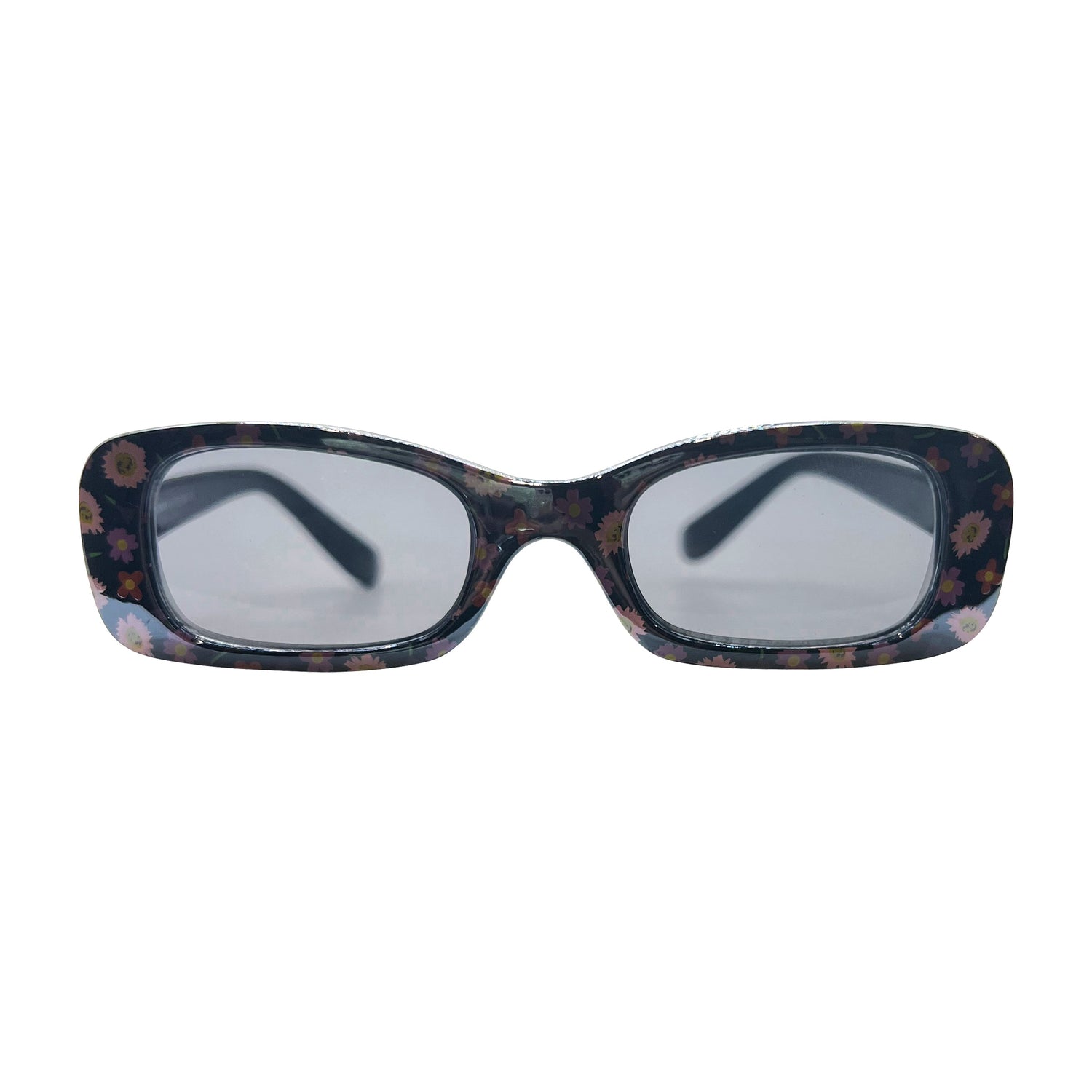 Kids ⭐️ POSIES Black Purple Flower/Super Dark Square-Giant Vintage Eyewear