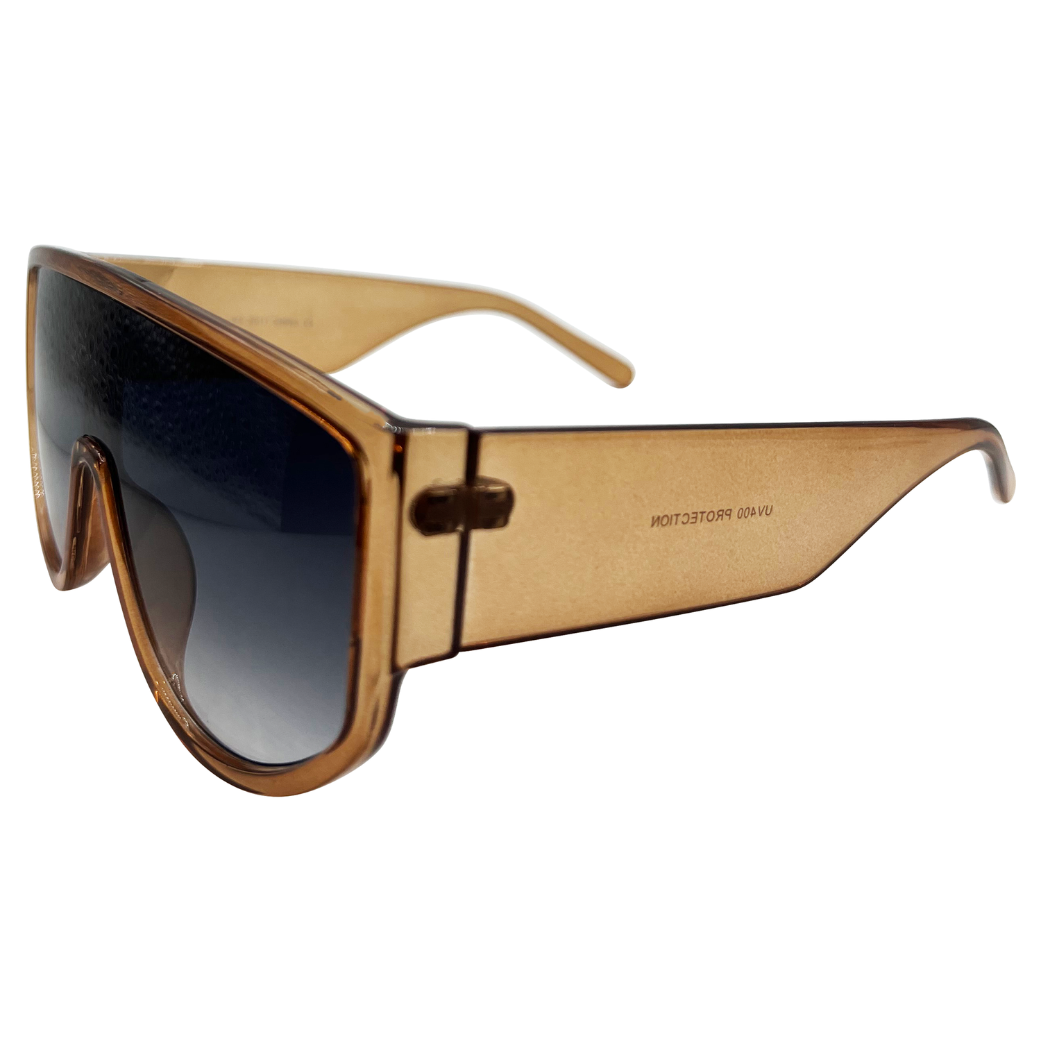 SMOKED OUT Brown Jelly/Smoke Shield Sunglasses-Giant Vintage Eyewear