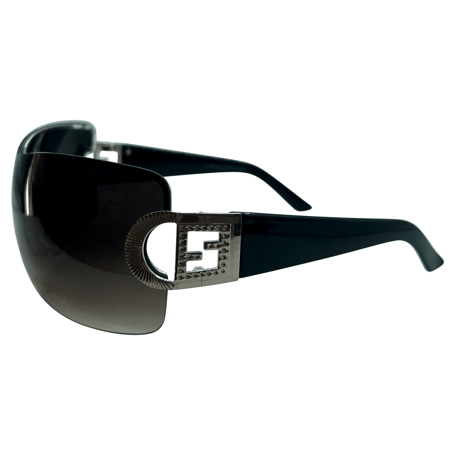 SUGARBABY Rimless Shield Y2K Silver/Smoke SunglassesSilver/Smoke-Giant Vintage Eyewear