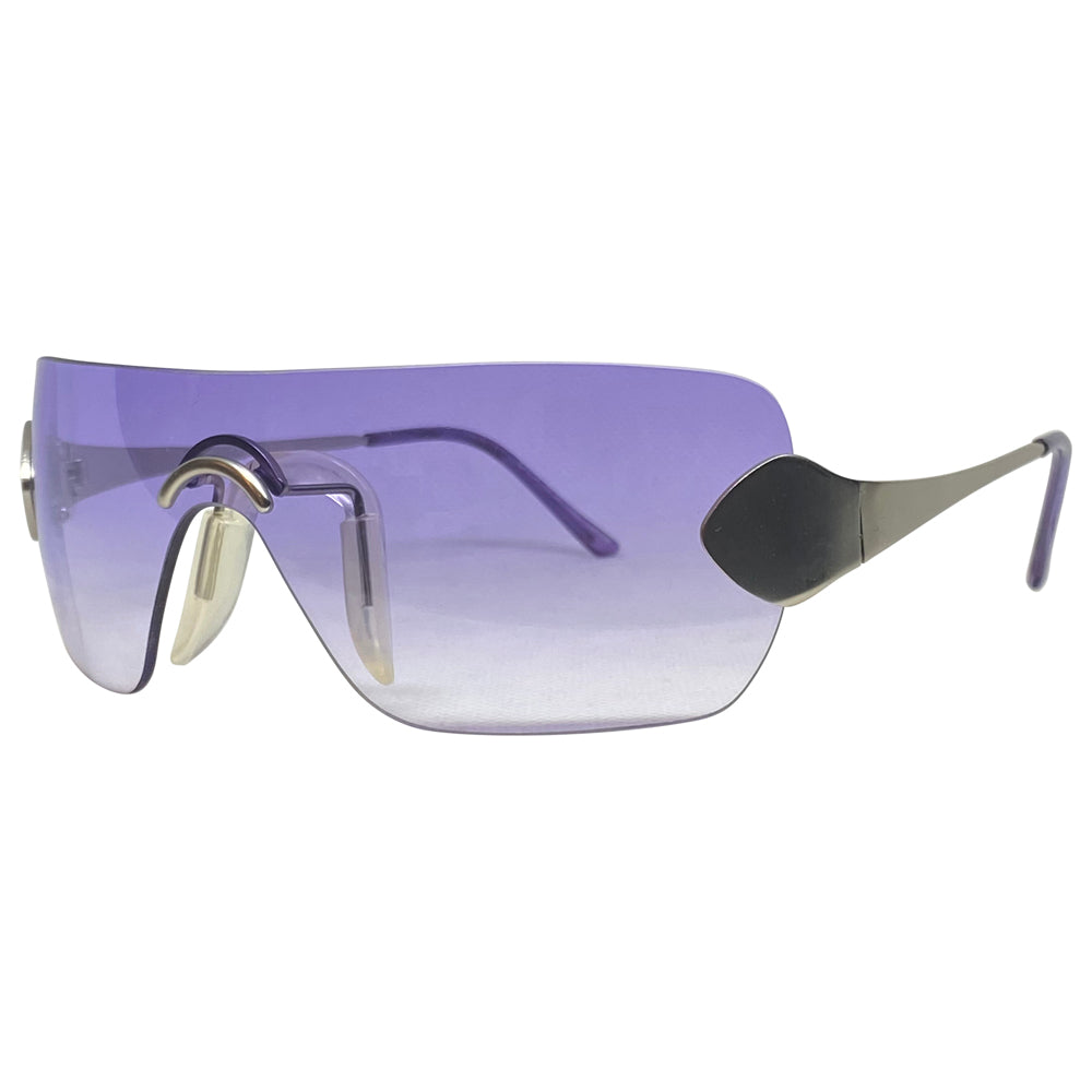 TONER Purple Y2K Rimless Sunglasses Giant Vintage Eyewear