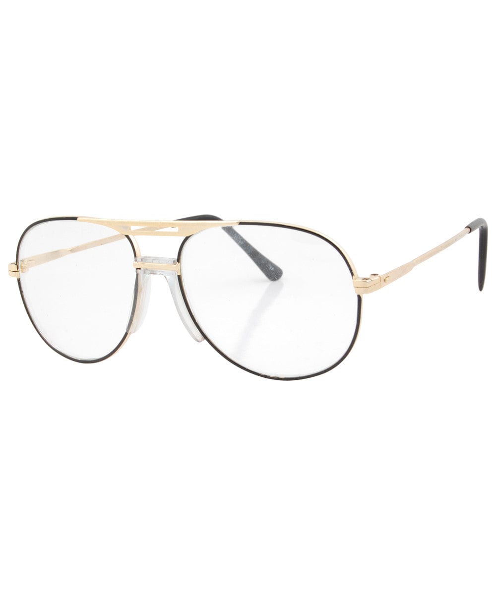 Shop TRACK gold/black vintage clear aviator glasses for men