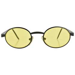TWISTER Black Oval Sunglasses-Giant Vintage Eyewear