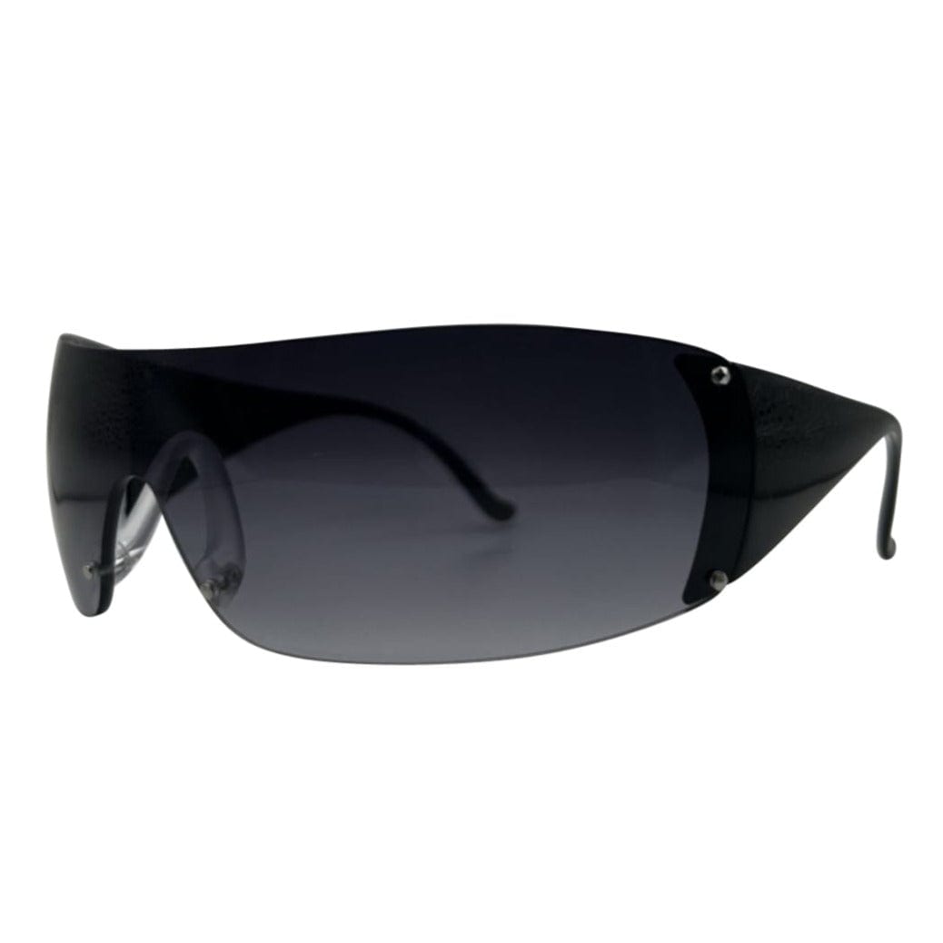 ZIPPER Shield Sunglasses *As Seen On: Blue Ivy Carter & Paris Hilton*Black/Smoke-Giant Vintage Eyewear