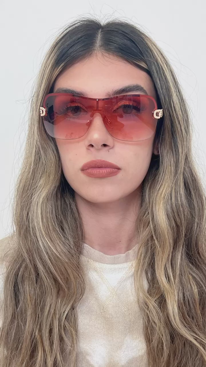 CHARMED Red Y2k Sunglasses Giant Vintage Eyewear