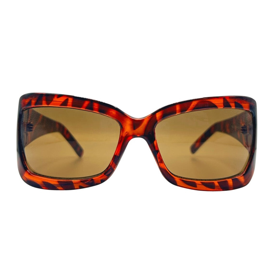 #BLOCKED Square Y2K SunglassesTortoise/Brown-Giant Vintage Eyewear