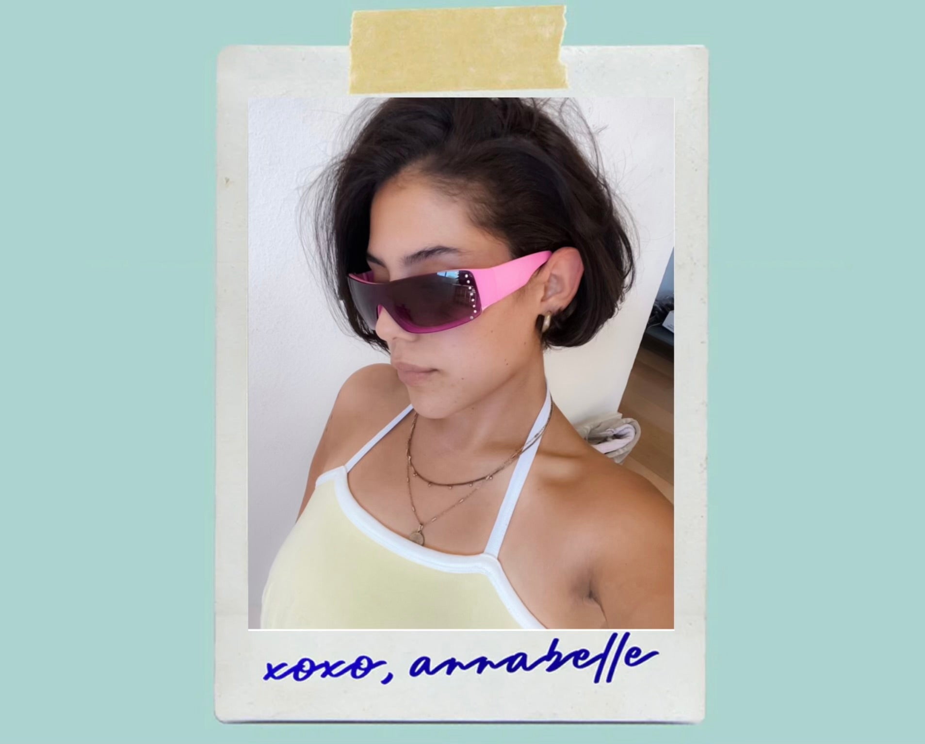 Owner Annabelle wearing Giant Vintage Sunglasses