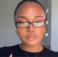 PEP TALK Clear Bayonetta-Style 90s Glasses-Giant Vintage Eyewear