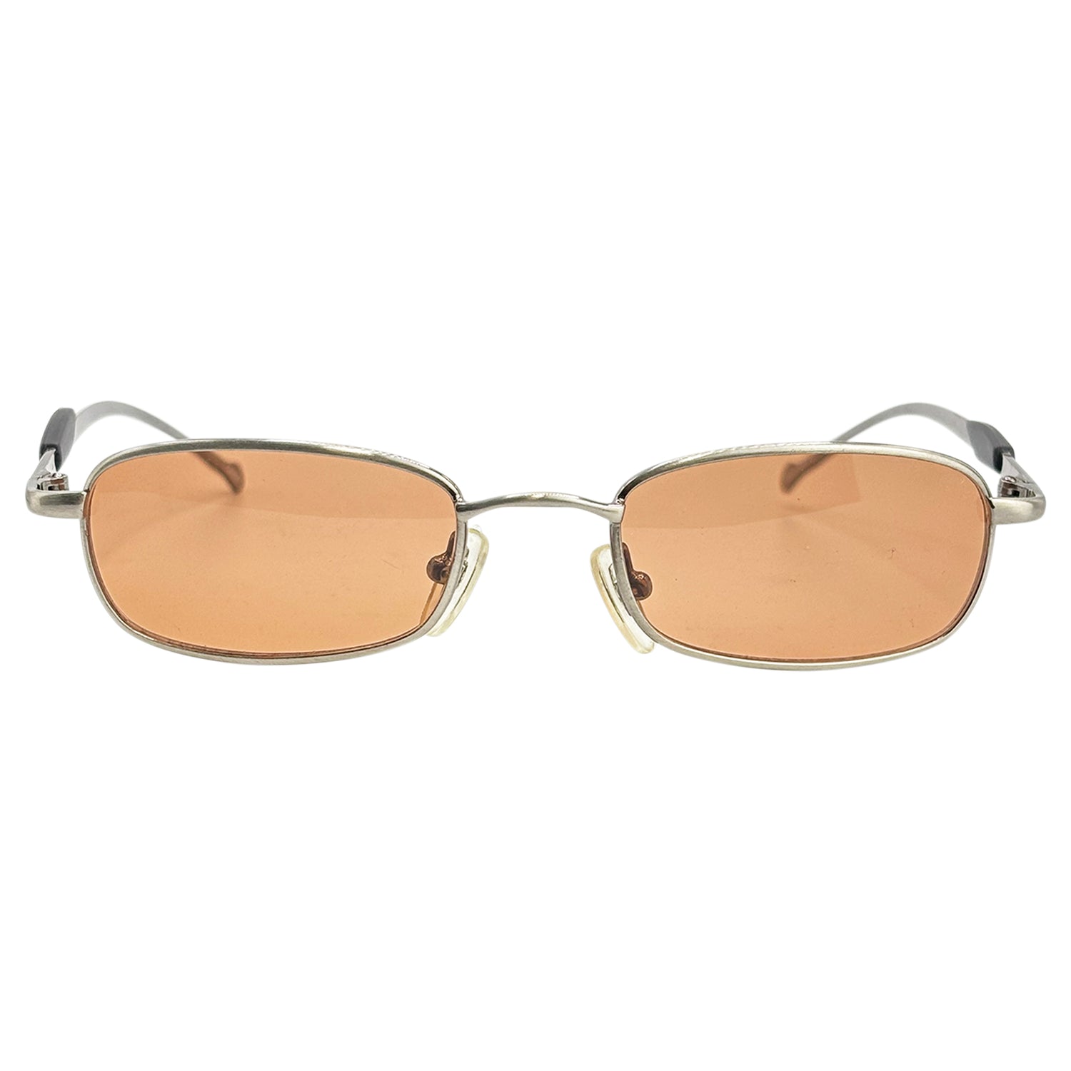 DIXIE 90's Square Oval Metal SunglassesNickle-Giant Vintage Eyewear