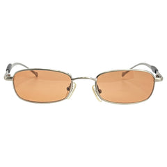 DIXIE 90's Square Oval Metal SunglassesNickle-Giant Vintage Eyewear