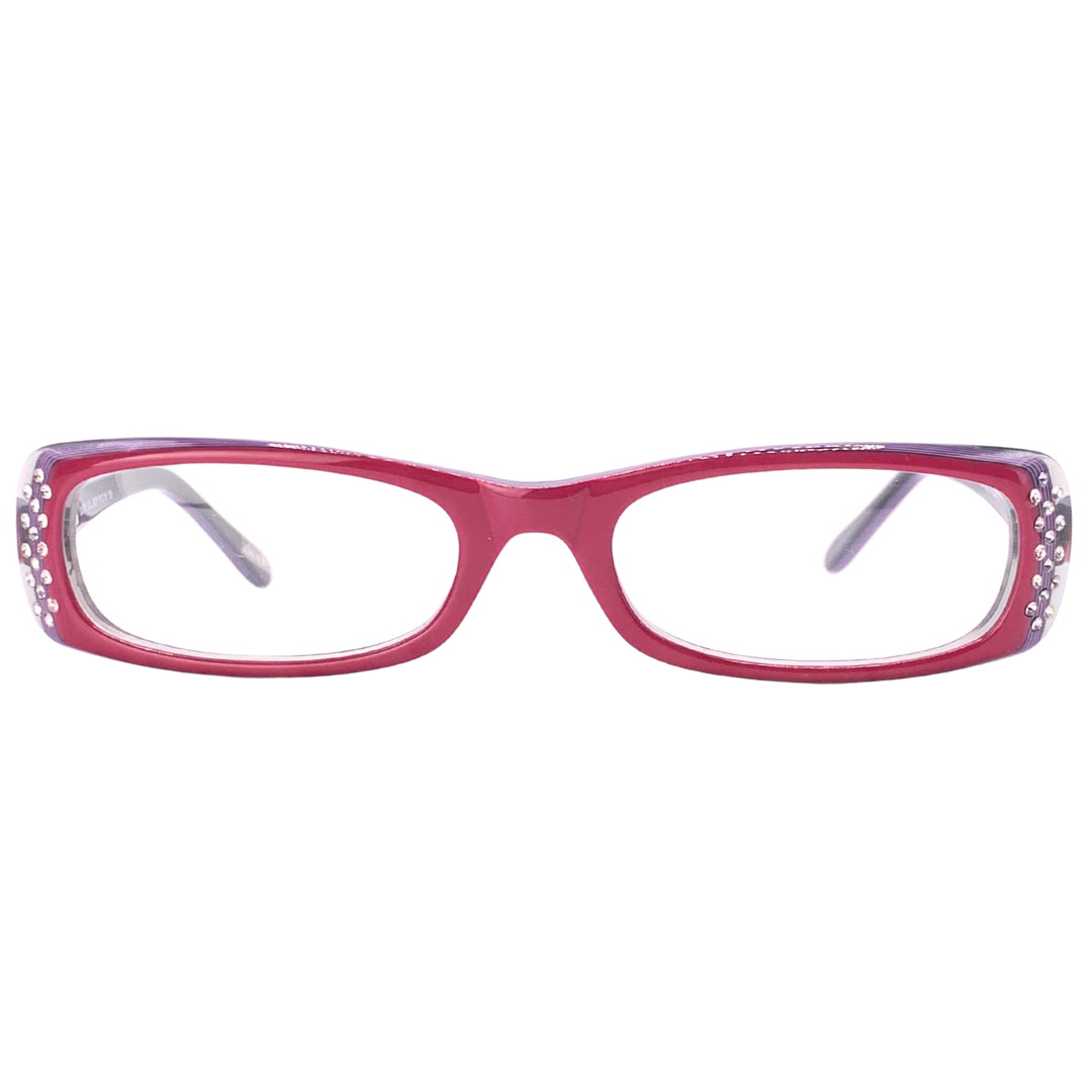 CHERRY BLOSSOM Small Rectangle Clear Glasses-Giant Vintage Eyewear