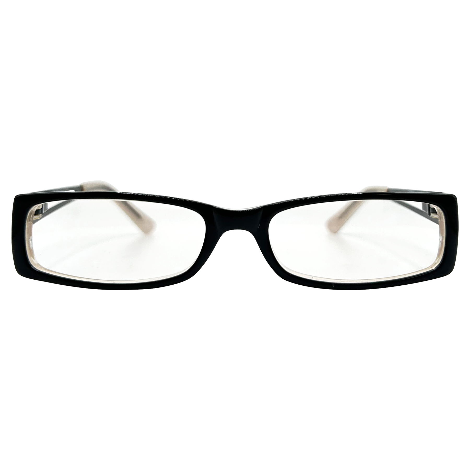 2 TONE Small Clear Rectangular 90s Glasses