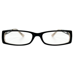 2 TONE Small Clear Rectangular 90s Glasses-Giant Vintage Eyewear