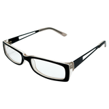 2 TONE Small Clear Rectangular 90s GlassesBlack Clear-Giant Vintage Eyewear