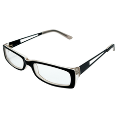 2 TONE Small Clear Rectangular 90s GlassesBlack Clear-Giant Vintage Eyewear