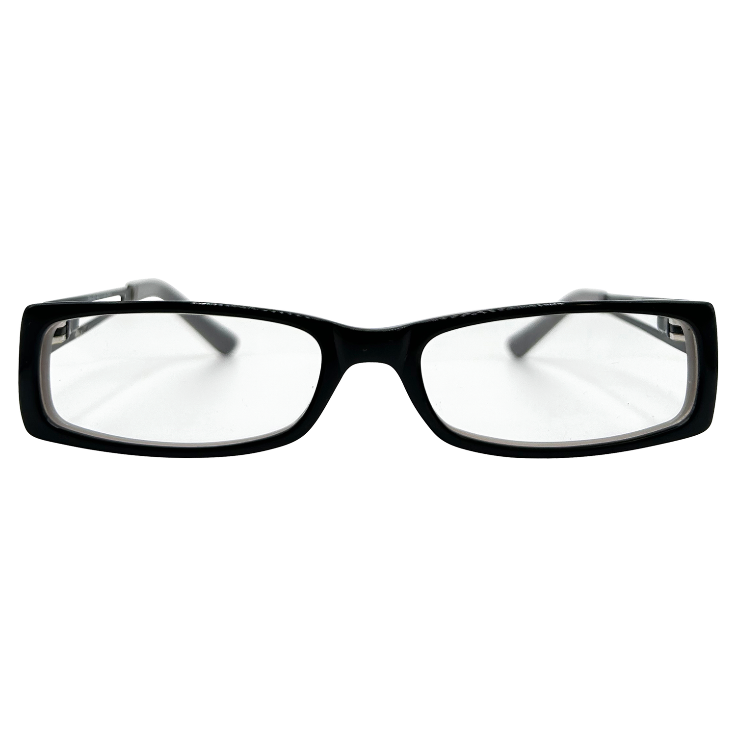 2 TONE Small Clear Rectangular 90s Glasses-Giant Vintage Eyewear