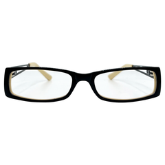 2 TONE Small Clear Rectangular 90s Glasses-Giant Vintage Eyewear
