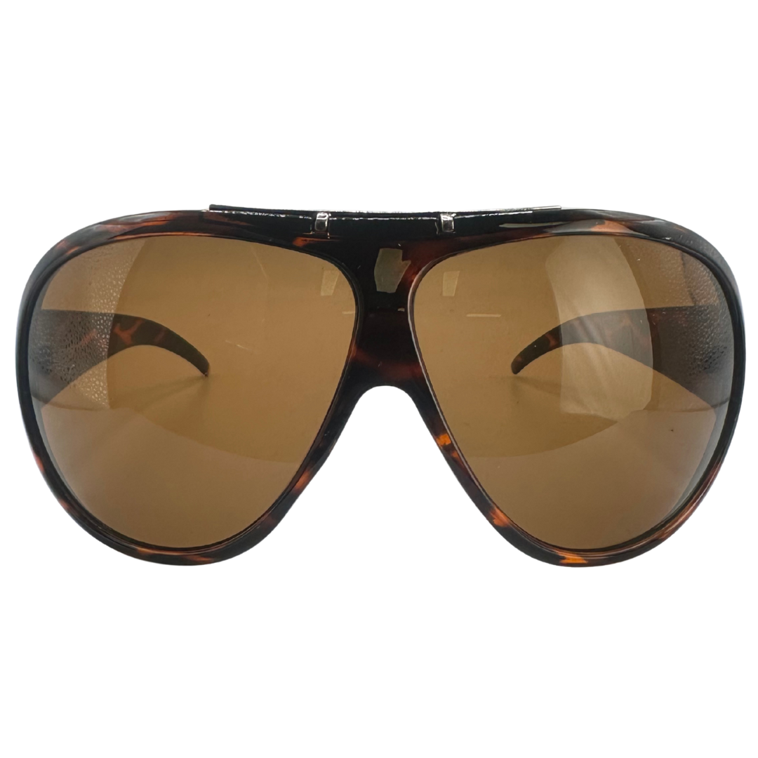 SUPERSTAR Oversized Aviator Shield Sunglasses-Giant Vintage Eyewear