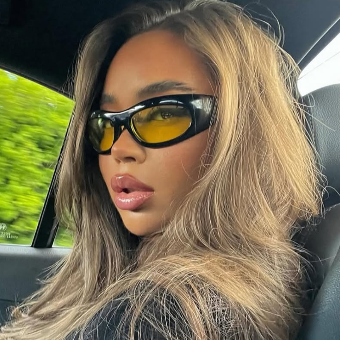 CLANK Gloss Black Sports Sunglasses-Giant Vintage Eyewear