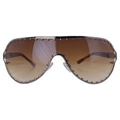 COMPLICATED Y2K Aviator Shield Sleaze SunglassesAmber-Giant Vintage Eyewear