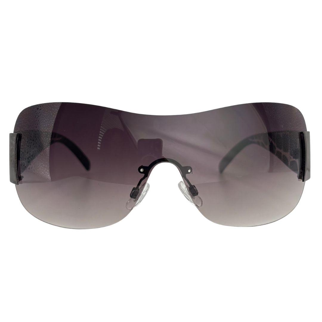 NASTY Rimless Y2K Shield Sunglasses-Giant Vintage Eyewear