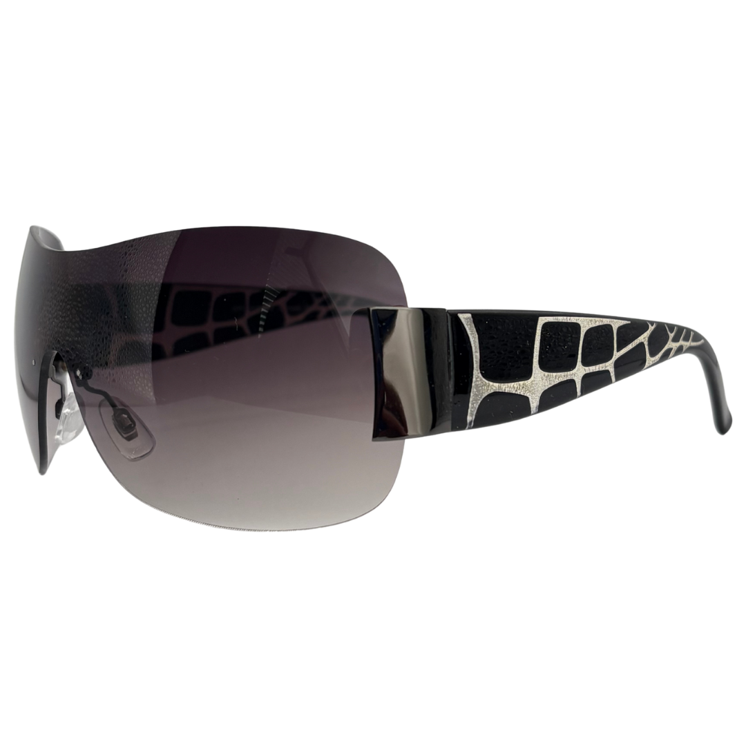 NASTY Rimless Y2K Shield SunglassesGunmetal/Smoke-Giant Vintage Eyewear