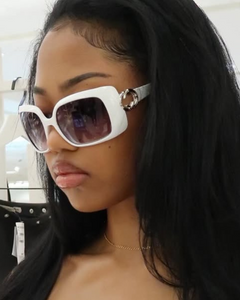 FACE CARD Oversized Square Sunglasses-Giant Vintage Eyewear