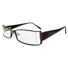 90s copper retro glasses with a rectangular bayonetta style frame