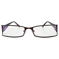 copper colored glasses with a rectangular 90s bayonetta style