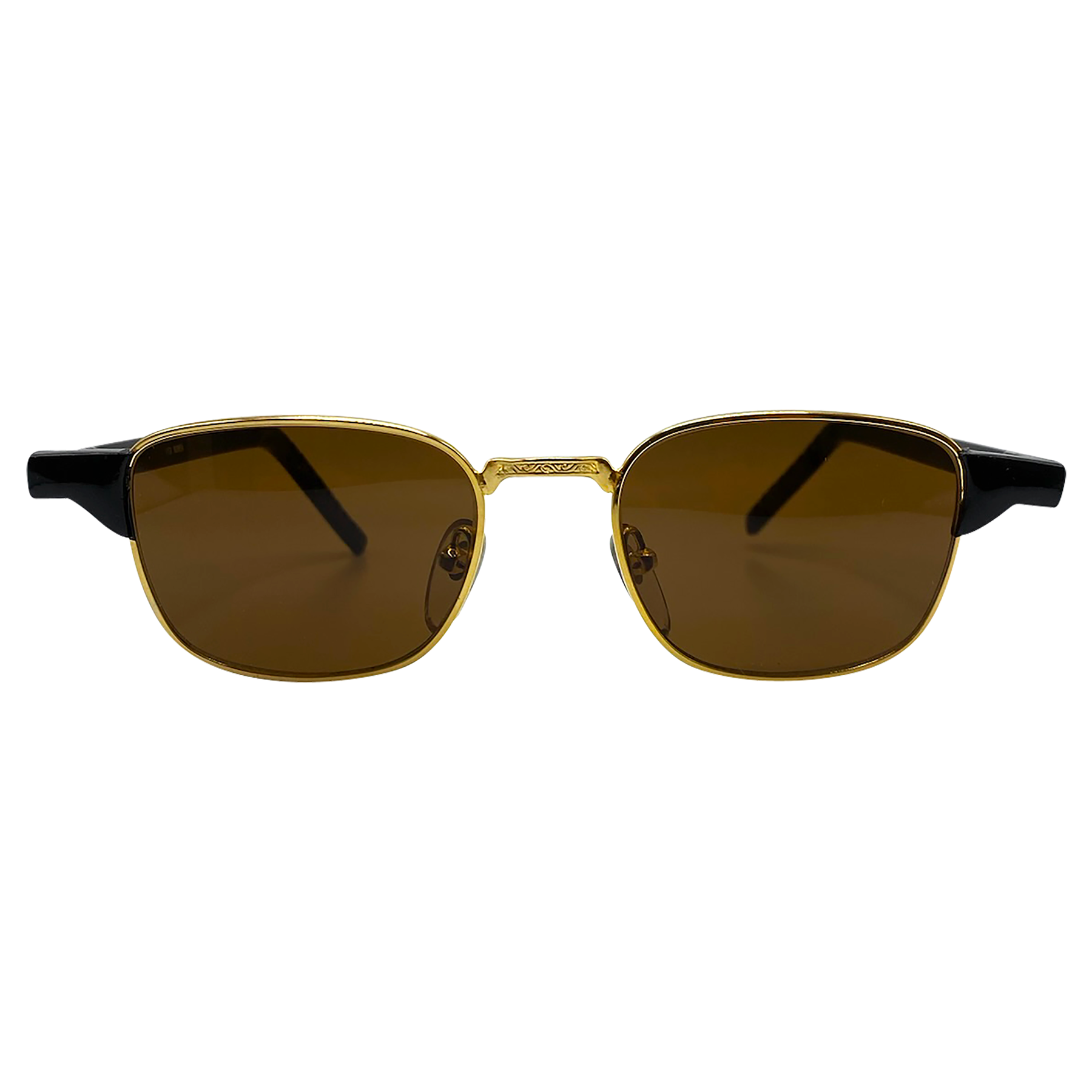 AILERON Black Gold/Brown Square Sunglasses