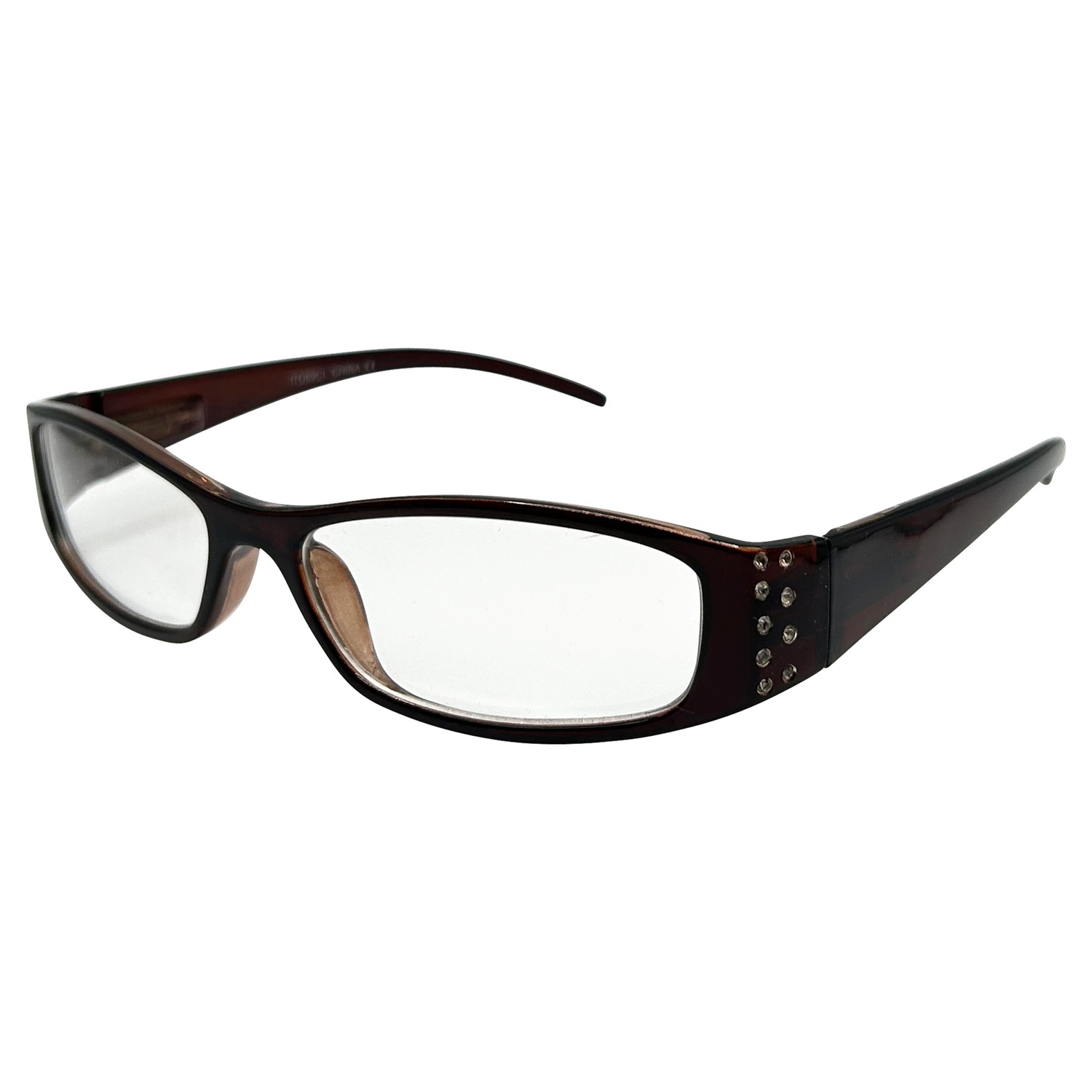 ANDROMEDA Bayonetta-Style Clear GlassesBrown-Giant Vintage Eyewear