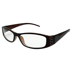 ANDROMEDA Bayonetta-Style Clear GlassesBrown-Giant Vintage Eyewear