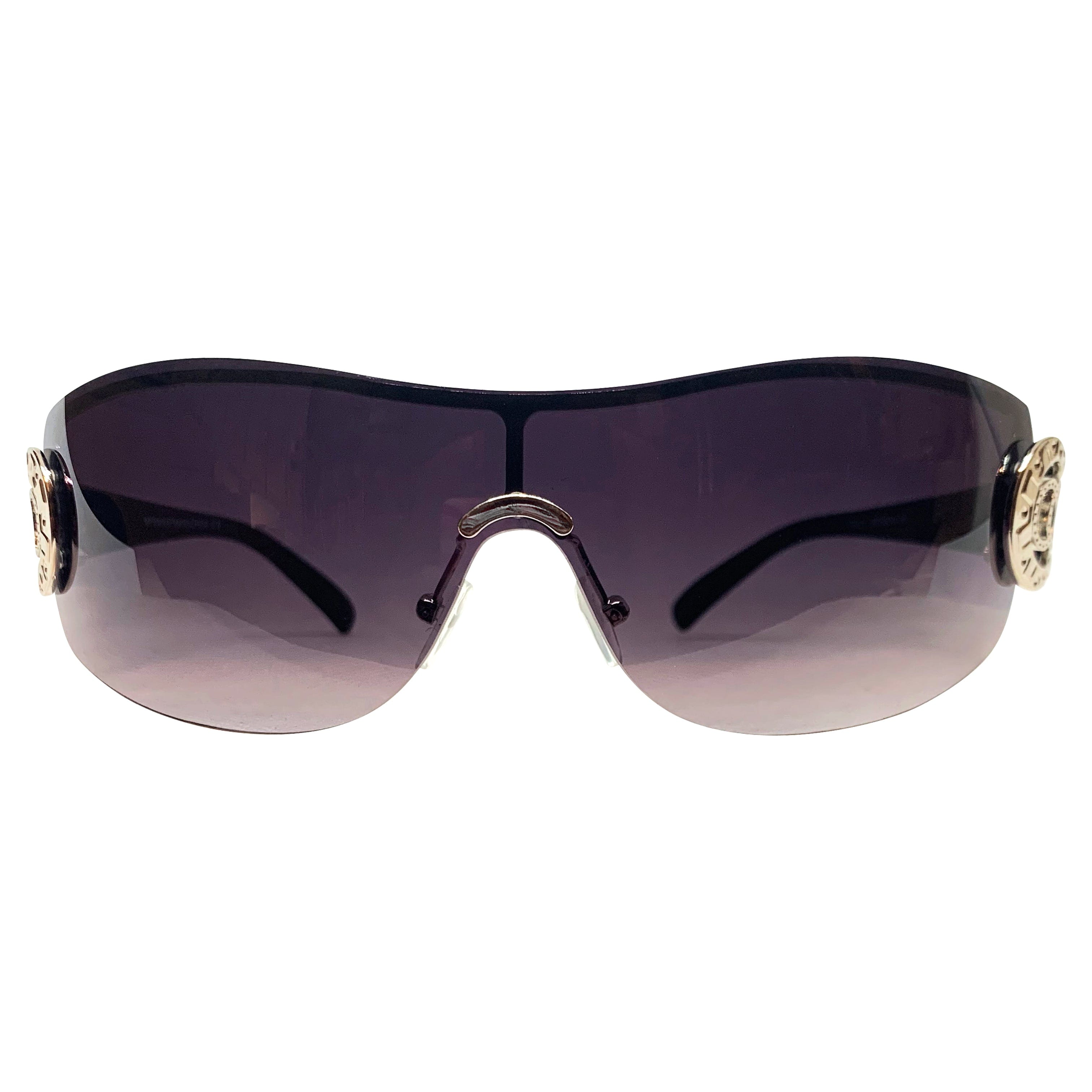 AQUARIUS Shield SunglassesBlack/Smoke-Giant Vintage Eyewear