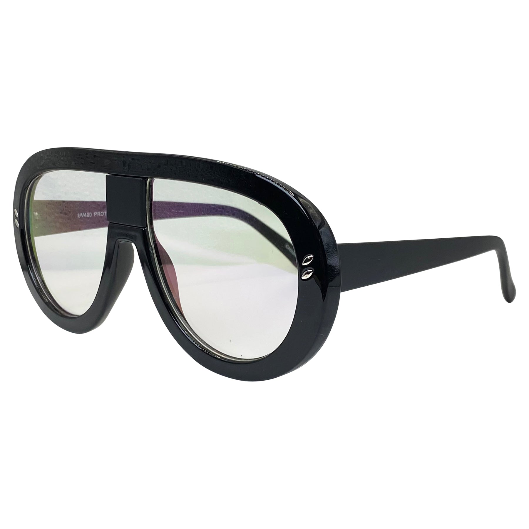 Shop ARTHUR Clear Aviator Chunky Glasses Giant Vintage Eyewear