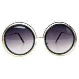 unique retro sunglasses with a metal frame and smoke lens
