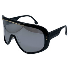 AVALANCHE Retro-Style Ski Shield SunglassesBlack/Mirror-Giant Vintage Eyewear