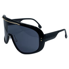 AVALANCHE Retro-Style Ski Shield SunglassesBlack/Super Dark-Giant Vintage Eyewear