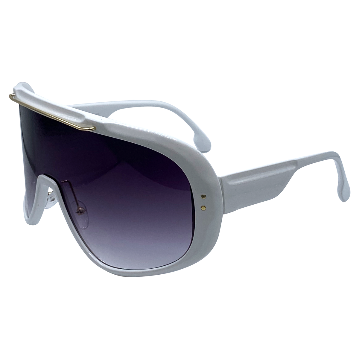 AVALANCHE Retro-Style Ski Shield SunglassesWhite/Smoke-Giant Vintage Eyewear
