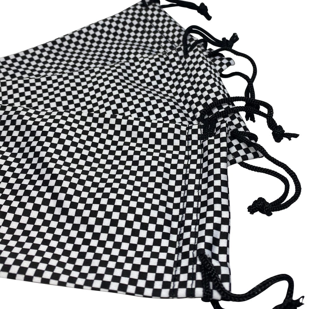 Checkered Soft Reusable Sunglasses Pouch with Drawstring