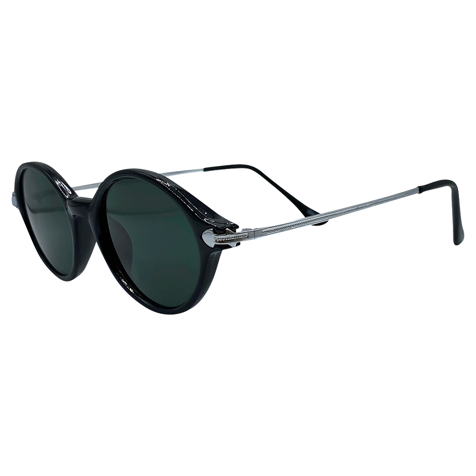 BEAN Black/Silver Oval Sunglasses