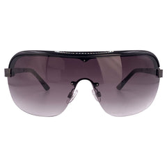 BELOW 0° Oversized Shield SunglassesBlack/Gunmetal/Smoke-Giant Vintage Eyewear